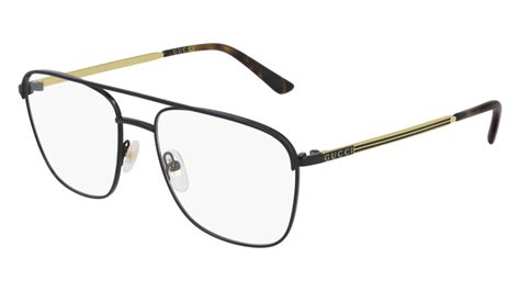 gucci gg08330|Gucci GG0833O 001 55 Black/Gold Eyeglasses .